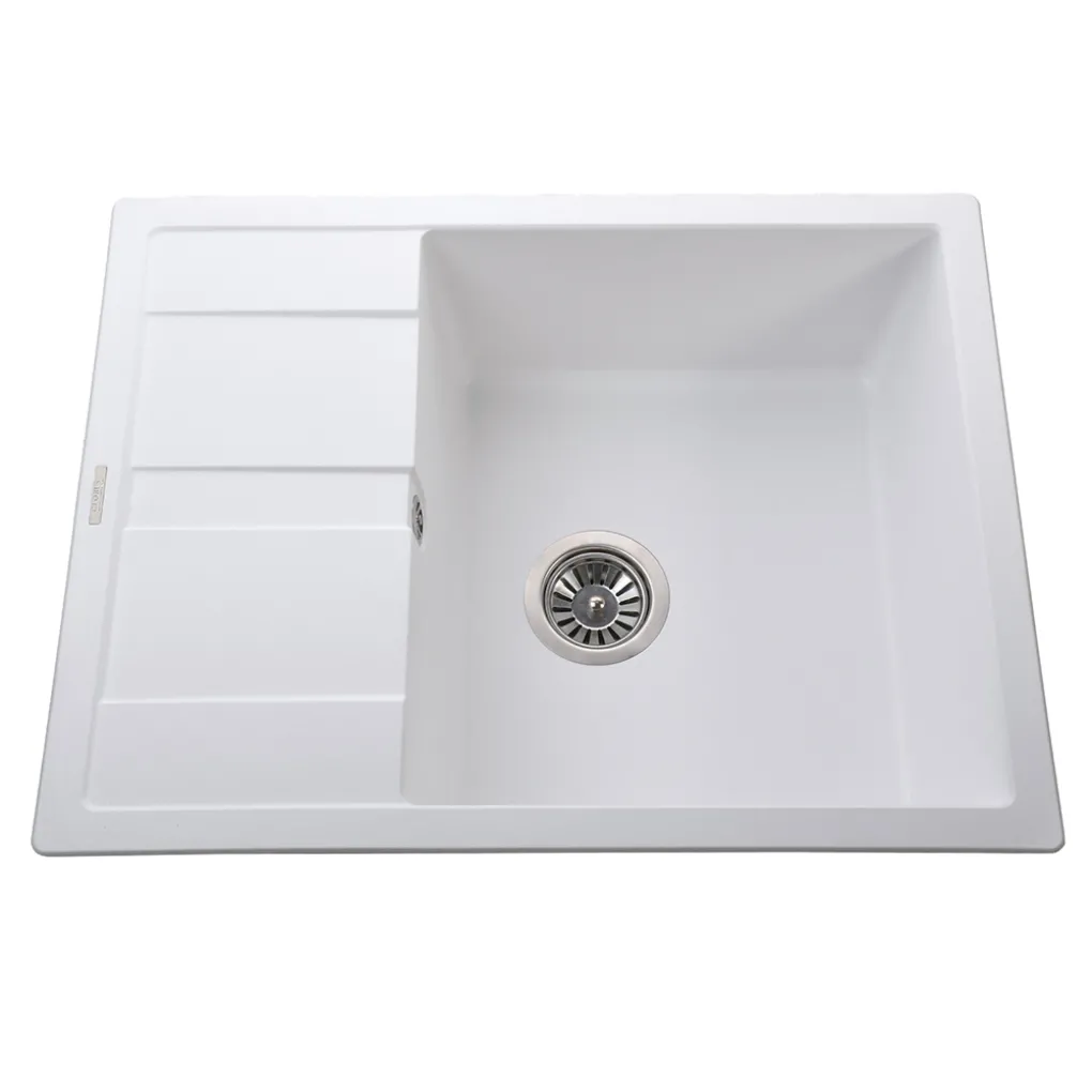 Гранітна мийка Globus Lux ONE 650х500-А0007, білий- Фото 1